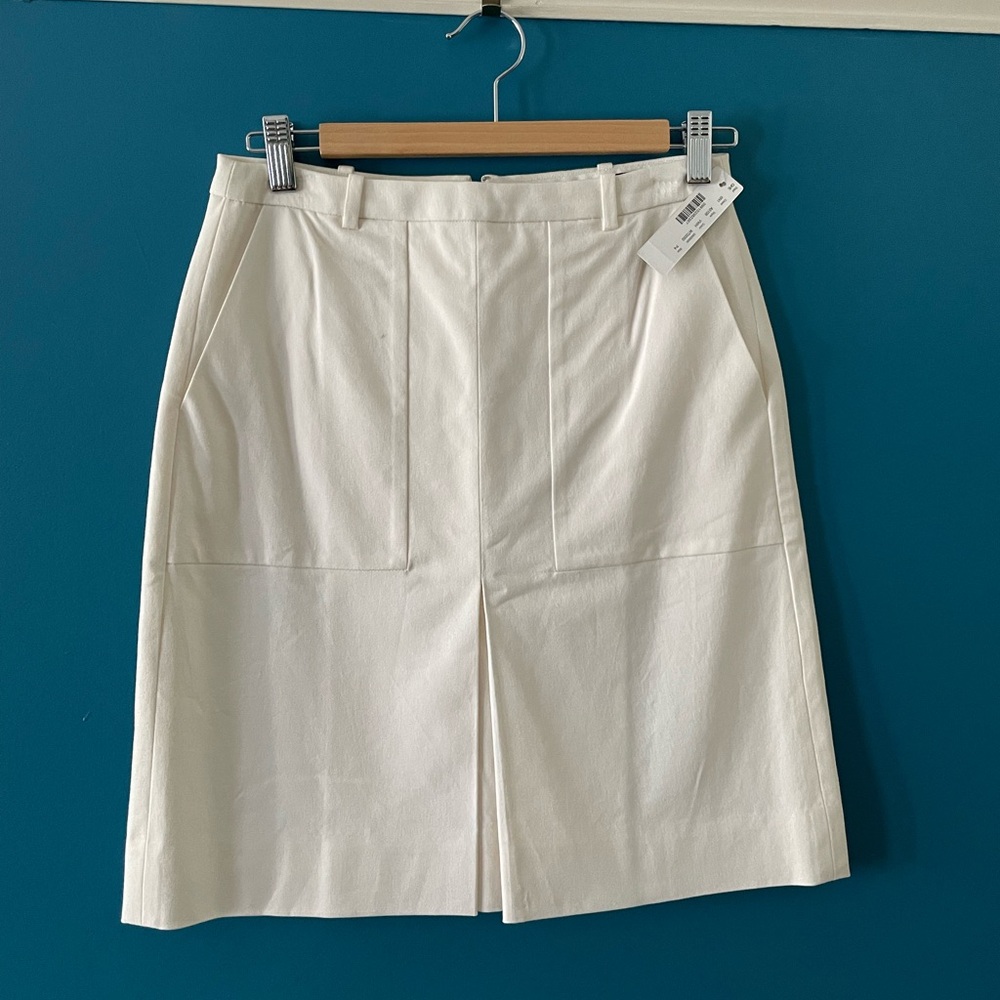NWT JCrew Ivory cotton twill a-line skirt sz P4